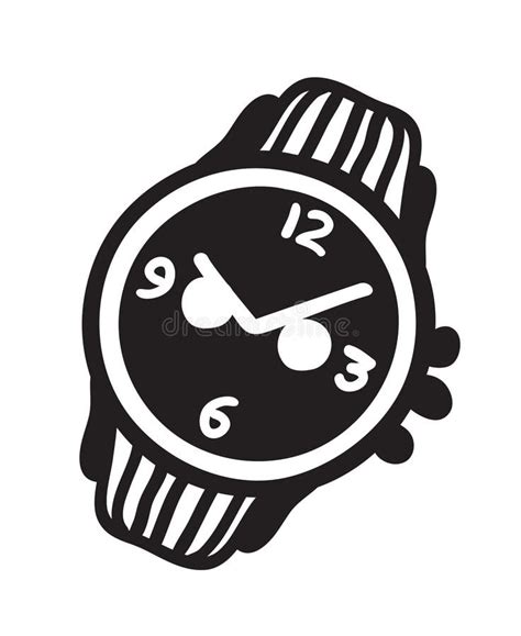 Hand Drawn Watch Doodle Vector Clocks Artistic Drawing Object Stock