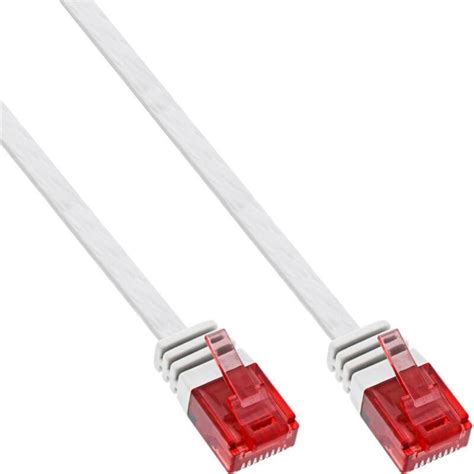 C Ble R Seau Plat Ultra Fin En Ligne U Utp Cat 6 Gigabit Ready Blanc 0