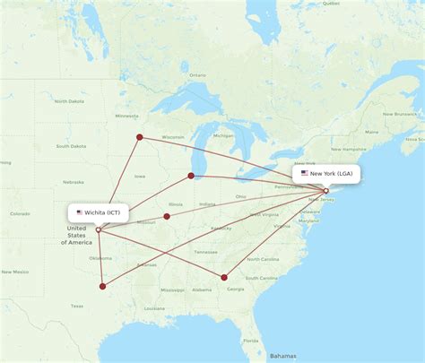 All Flight Routes From Wichita To New York Ict To Lga Flight Routes