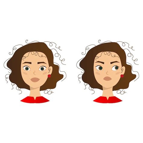 Premium Vector Woman With Different Facial Expressions Set