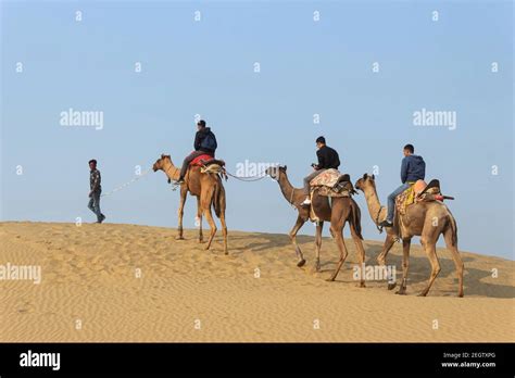 11 Nov 2020 Thar desert, Jaisalmer, Rajasthan, India. Tourists on a ...