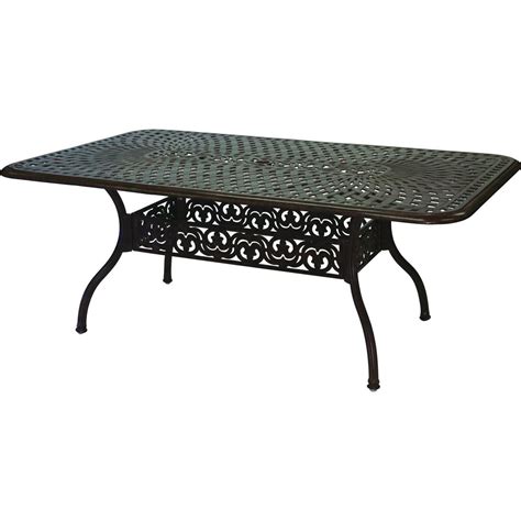 Darlee Florence 7 Piece Cast Aluminum Patio Dining Set With Rectangular