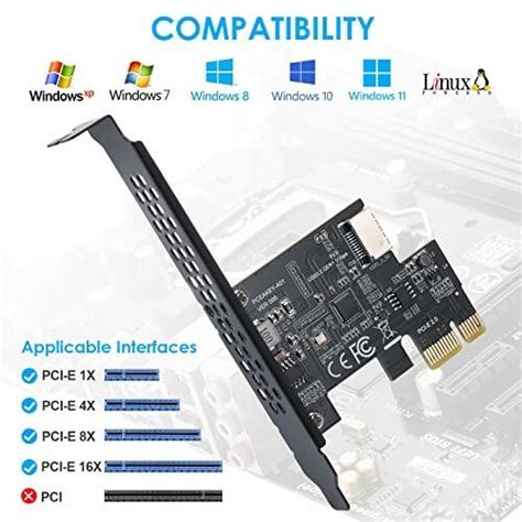 Beyimei Pci E 1x To Usb 32 Gen1 5gbps Type E A Key拡張カード、デスクトップpc用フロントパネルtype Cインタ 42063472717