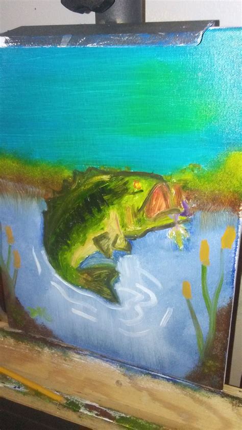 largemouth bass by DAVE | Art painting oil, Art, Oil painting