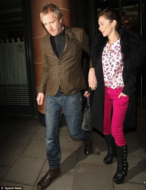 Anna Friel Steps Out In Fuchsia Jeans As She Enjoys Post Theatre Date Night With Rhys Ifans