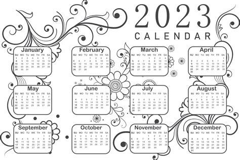 2023 Calendar - Calendar 23307222 Vector Art at Vecteezy