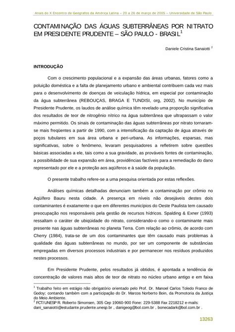 Pdf Contamina O Das Guas Subterr Neas Por