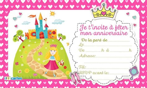 Invitation Anniversaire Princesse Imprimer Gratuitement