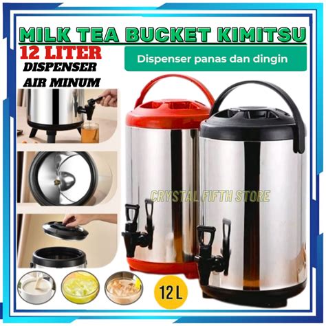 Jual Milk Tea Bucket Liter Dispenser Stainless Steel Termos