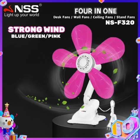 Nss 5 Blends Fan Home Electric Fan W Clip Clover Fan Anti Heat