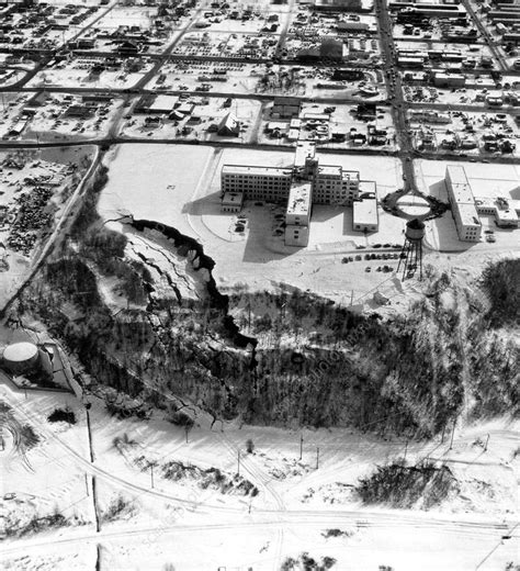 Landslide, Great Alaskan Earthquake, 1964 - Stock Image - C033/5635 ...