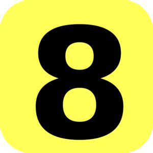 Yellow Rounded Number 8 Clip Art at Clker.com - vector clip art online ...