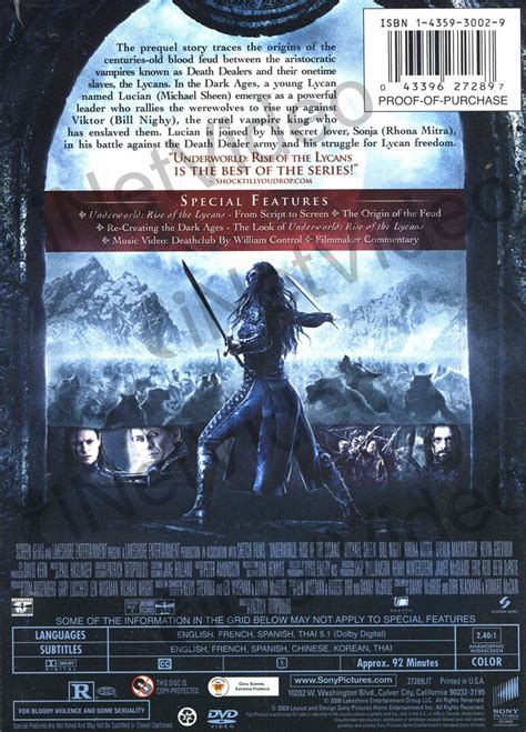 Underworld Rise Of The Lycans On Dvd Movie