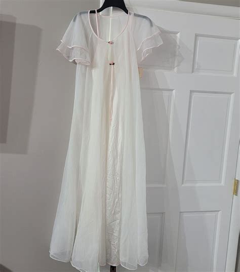 New Vintage Val Mode Lingerie Nightgown Sheer Large Gem