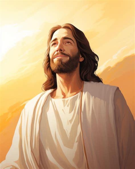 Premium Ai Image Jesus Is Standing In Front Of The Sun