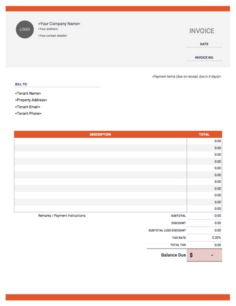 Rental Invoice Templates Free Download Invoice Simple