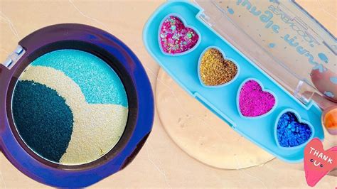 Mixing Makeup Into Slime Satisfying Slime Colouring And Mixing With