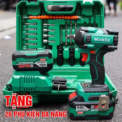 Máy Siết Bulong Workfix 450Nm Điều Tốc 3 Cấp Chuyên Mở Ốc Bé Hơn