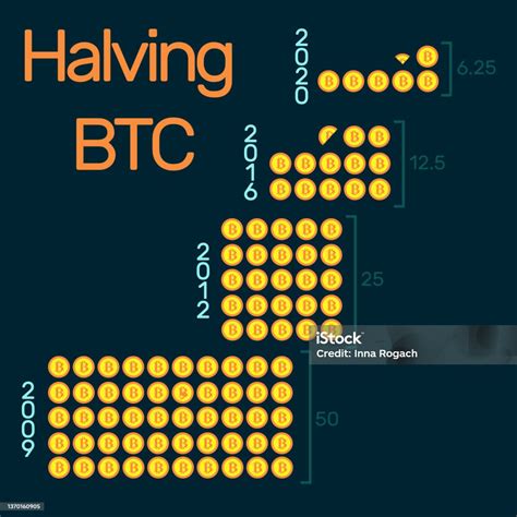 Halving Bitcoin 2024 Infographic Stock Illustration Download Image