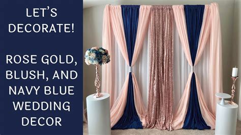 Rose Gold Blush And Navy Blue Wedding Backdrop Time Lapse Setup