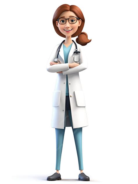 Premium Ai Image 3d Cartoon Character Of A Female Doctor Isolated On