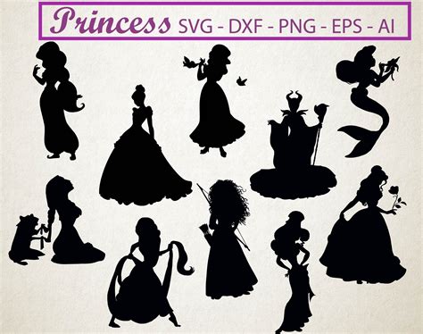 Disney Princess Svg Disney Princesses Silhouettes Svg Dxf Images Porn