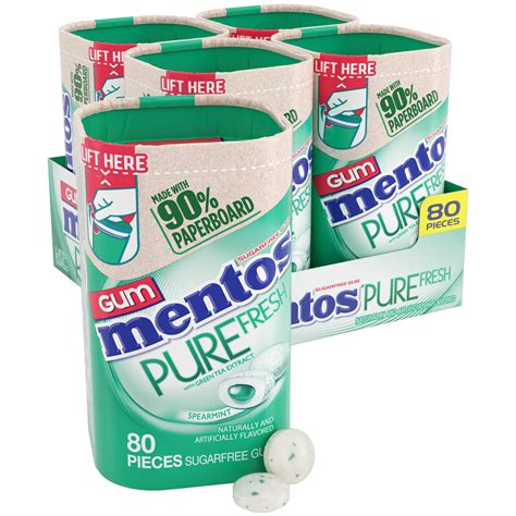 Mentos Pure Fresh Sugar Free Chewing Gum With Xylitol Spearmint In A