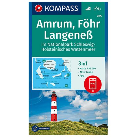 Kompass Amrum F Hr Langene Im Nationalpark Schleswig Wanderkarte