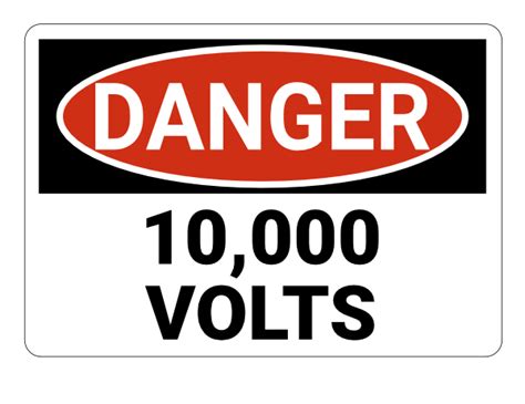 Printable 10000 Volts Danger Sign Signs Danger Sign Jurassic Park