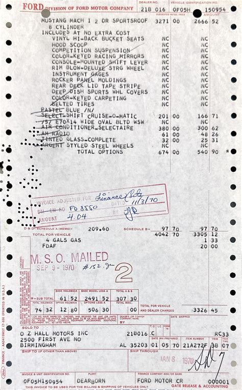 1970 Ford Mustang Mach 1 Front License Plate Diagram