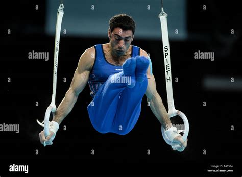 Vahagn Davtyan From Armenia Seen In Action During Apparatus Finals Of