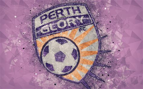 Download wallpapers Perth Glory FC, 4k, logo, geometric art, Australian ...