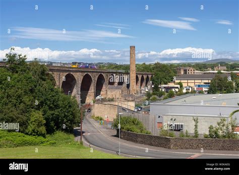 Arriva Northern Rail Class Pacer Train Crossing Bank Top Viaduct