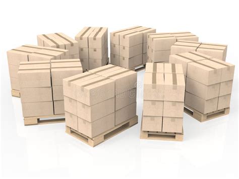 Pile De Bo Tes En Carton Sur La Palette En Bois Photo Stock Image Du