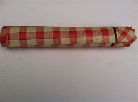 Vintage 1950 Red And White Checked Gingham Shelf Liner Paper