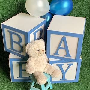 Personalized Wood Block Large Tall Baby Shower Blocks Baby Shower