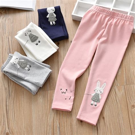 Girls Cartoon Long Trousers 2022 Baby Girl Pants Cartoon Cat Print