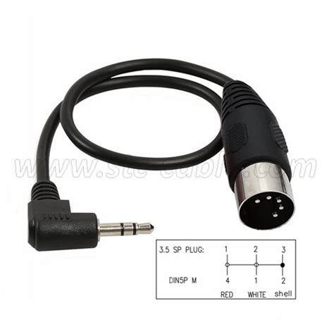 5 Pin Din Plug To 90 Degree 35mm Stereo Jack Plug Audio Cable China Stc Electronichong Kong