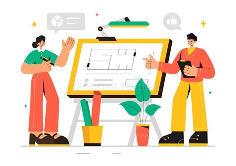 vector illustration   drafting engineer  architect working