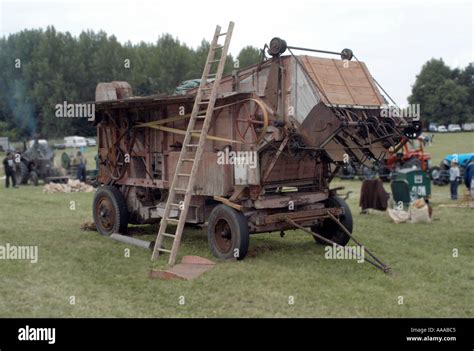 Vintage Threshing Machine Stock Photo Alamy