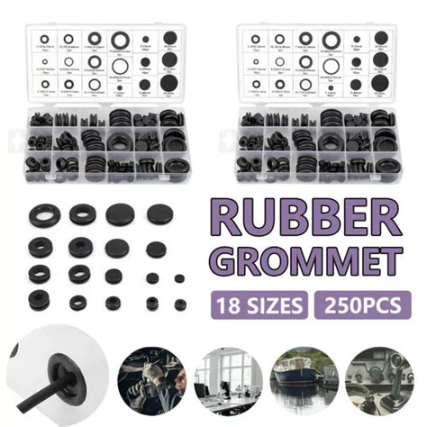 250 RUBBER GROMMET Firewall Hole Plug Set Electrical Wire Gasket