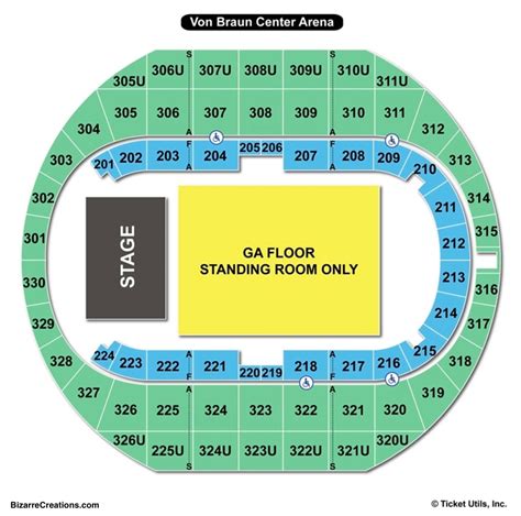 Von Braun Center Arena Seating Chart Map Huntsville - Arena Seating Chart