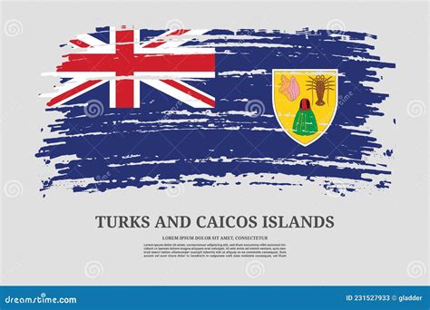 Bandeira Das Ilhas Turcas E Caicos Efeito De Traçado De Pincel E