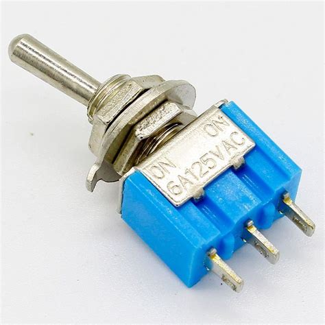 Blue Miniature Toggle Connector Switches MTS 102 3Pin SPDT ON 6A 125VAC