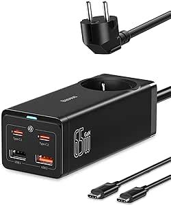 Baseus Cargador USB C Carga Rapida 65W GAN III Portatil Cargador Con