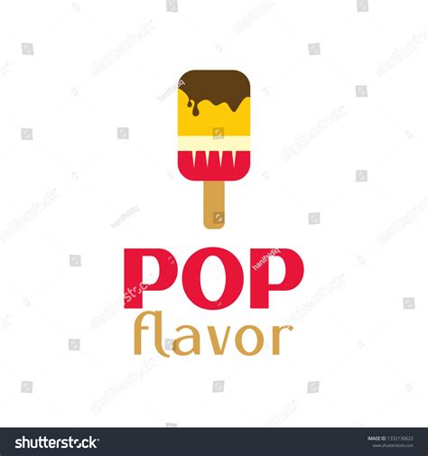 Colorful Pop Ice Cream Logo Design Stock Vector (Royalty Free) 1332130622