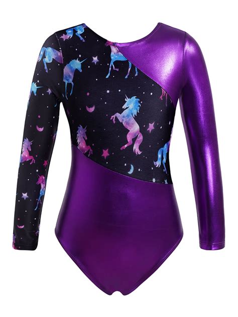Manyakai Girls Gymnastics Leotards Ballet Dance Leotards Long Sleeve