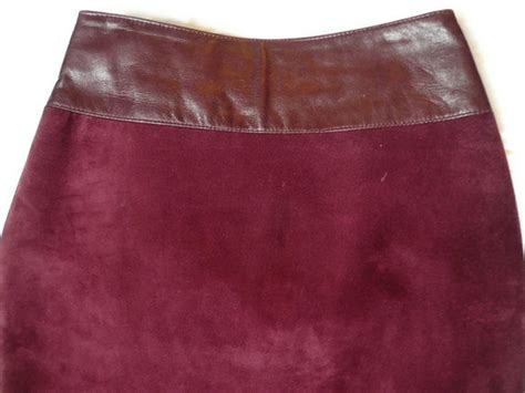 Suede Skirt Leather Burgundy Pencil Skirt Danier On Luulla