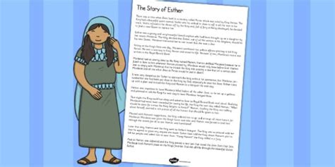 The Story of Esther Bible Story Print Out - story of Esther