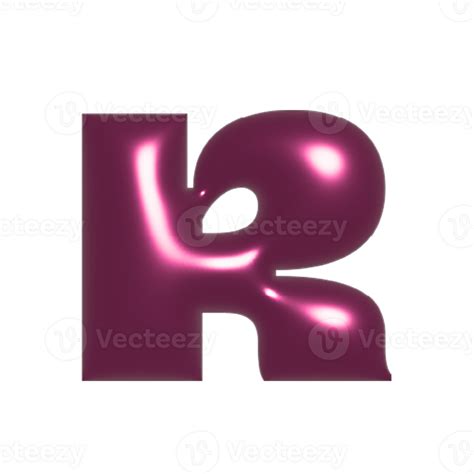 Red Metal Shiny Reflective Letter R 3d Illustration 41450691 Png